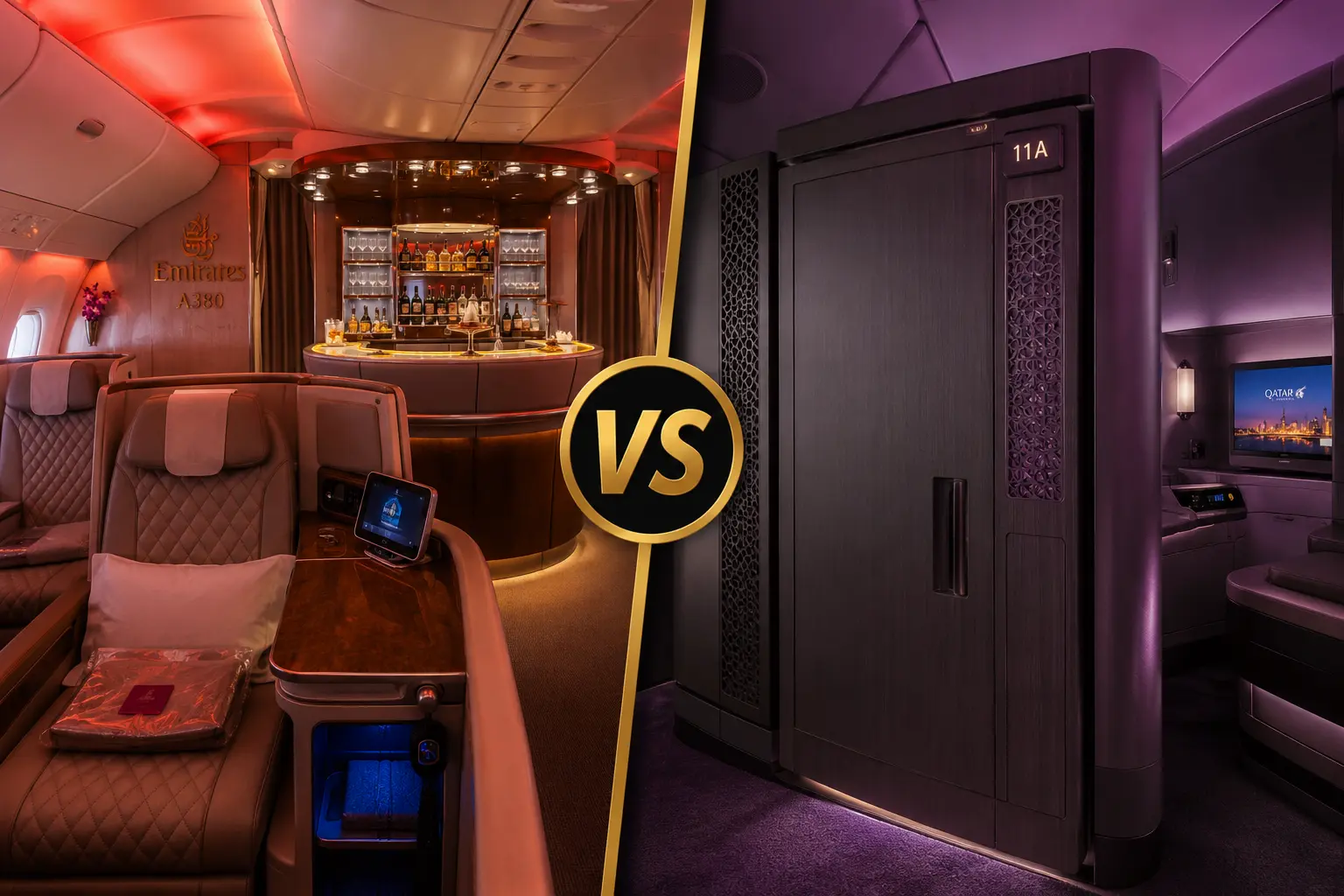 Emirates vs Qatar Airways business class for USA flights from the UK — an honest, expert comparison of seats, lounges, service & value. Make the right choice in 2026.